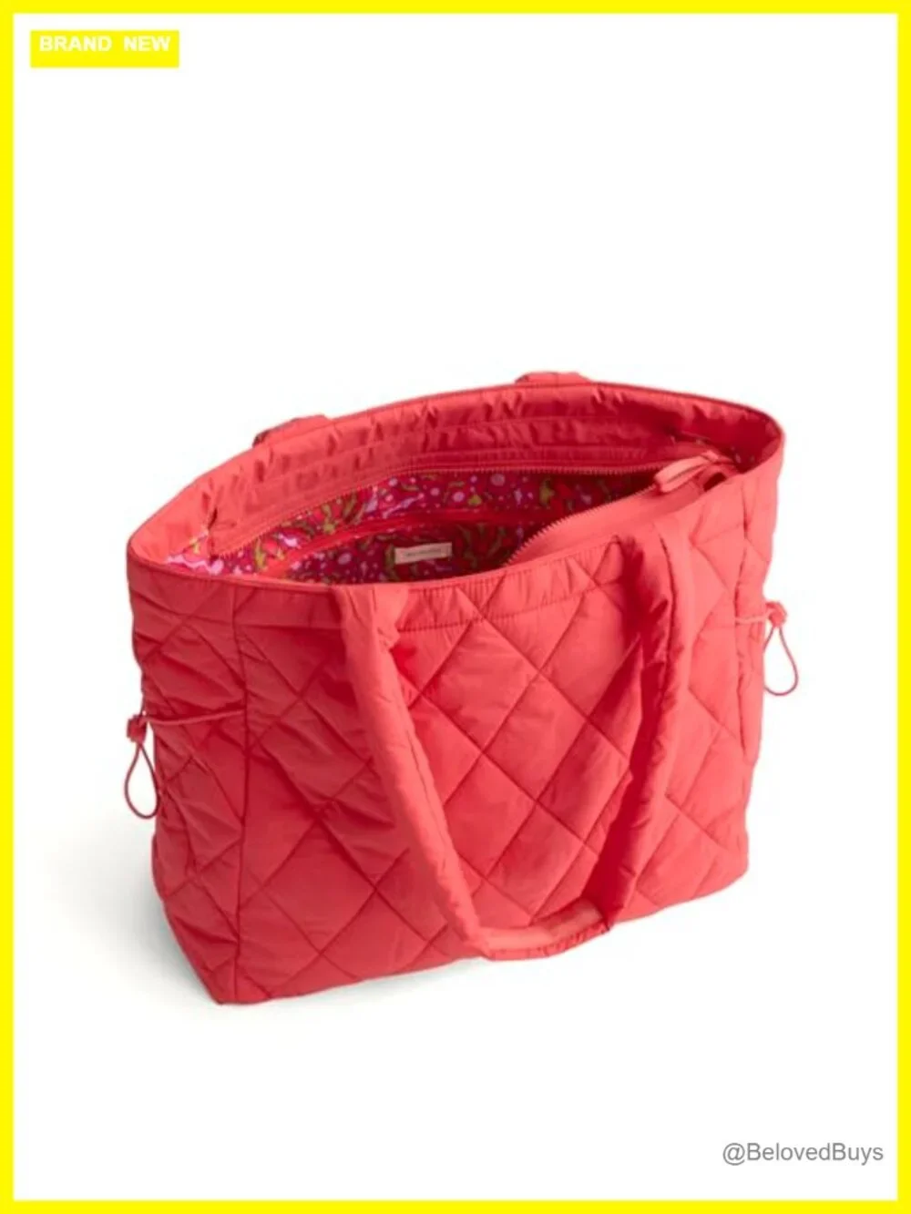 Featherweight Recycled Nylon Diamond-Quilted Zip Tote Bag, Lightweight 22L